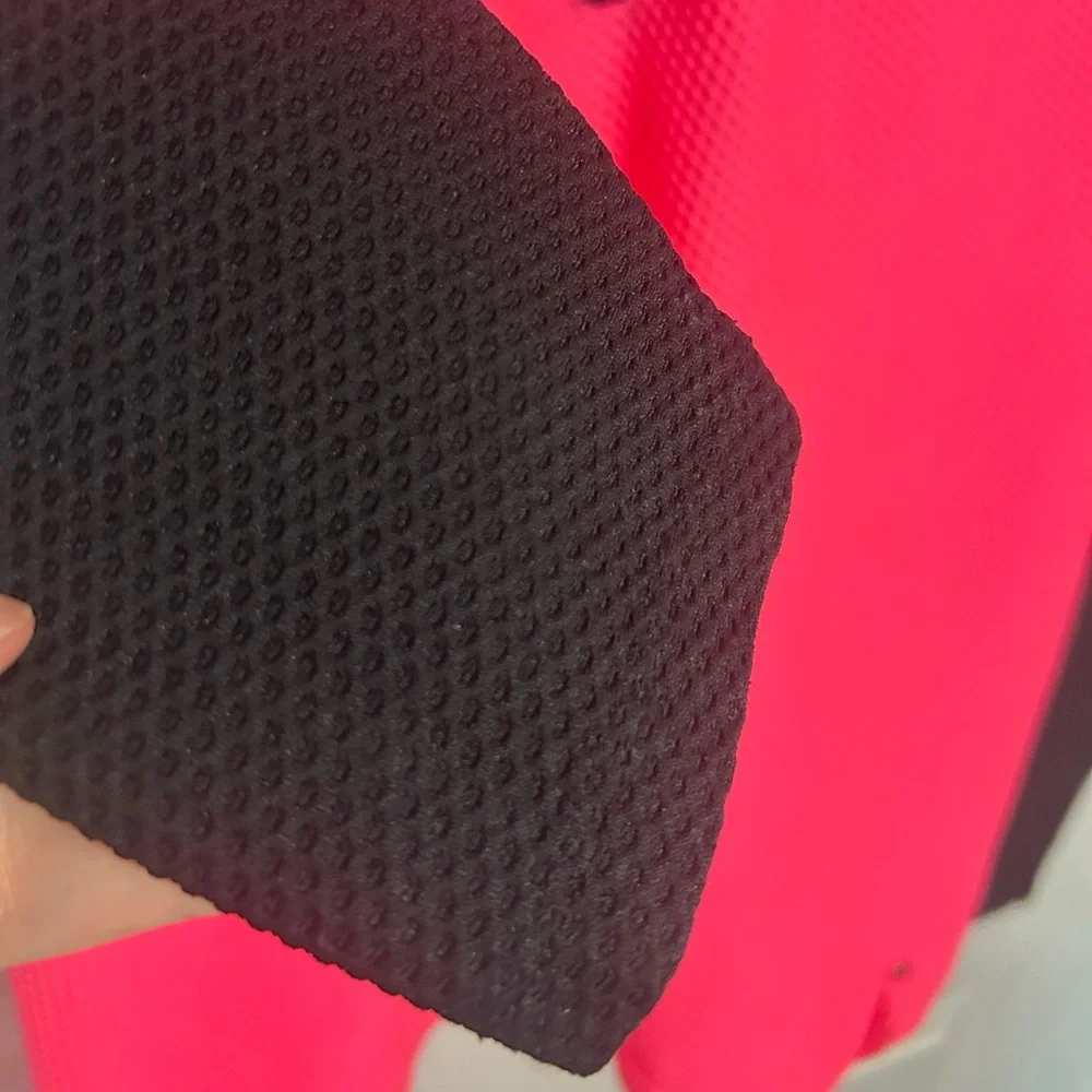Lauren Ralph Lauren neon pink black waffle-knit 1/4-zip athletic top Size Large - Picture 6 of 12